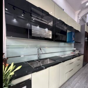 Tủ Bếp Kính Cường Lực( Xanh Đen)