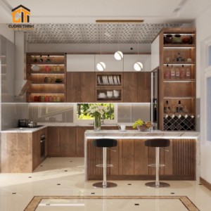 Tủ Bếp Gỗ Óc Chó 04